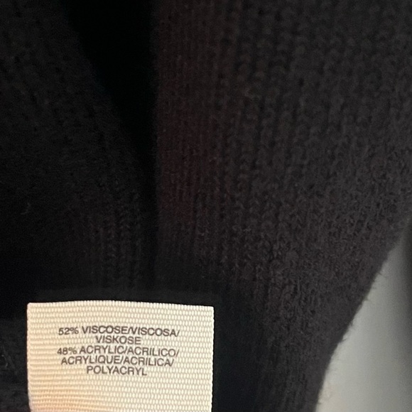 Rachel Roy Black Rounded V-Neck Transparent Back Oversized Sweater Size M - Picture 4 of 7